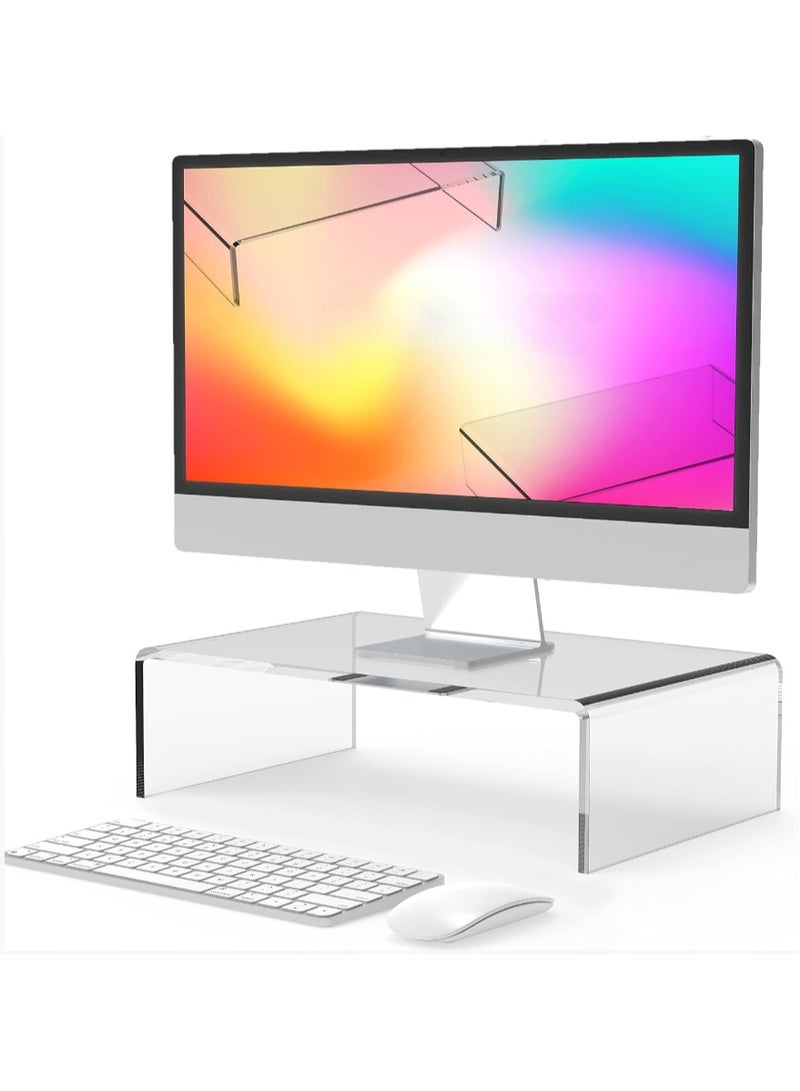 TPGP Acrylic Monitor Stand Riser Clear Computer Monitor Stand for Laptop PC Printer Computer Riser Acrylic Tray - Image 1