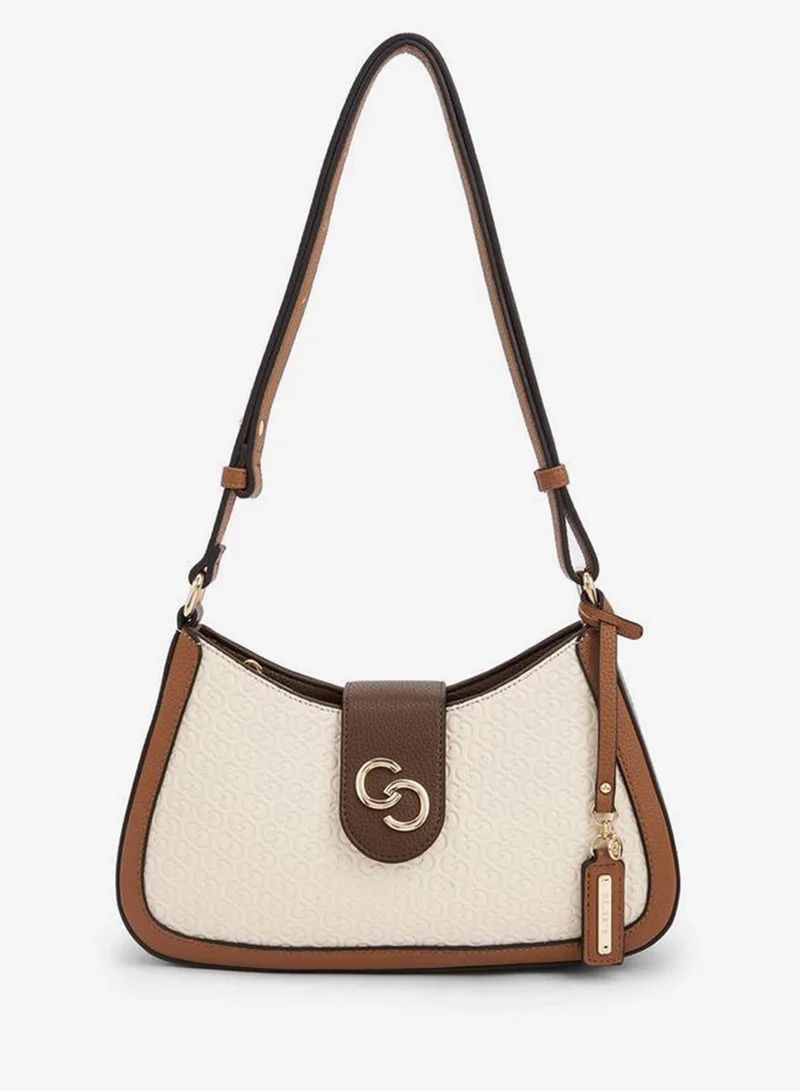Celeste Monogram Embossed Crossbody Bag With Adjustable Strap