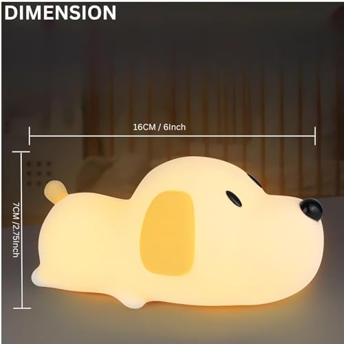 DotCom Kids Night Light Lamp | Rechargeable LED Bedside for Children's Bedroom | Ideal Gift for Boys, Girls, Toddlers, and Nursery (Puppy lamp) - Image 3