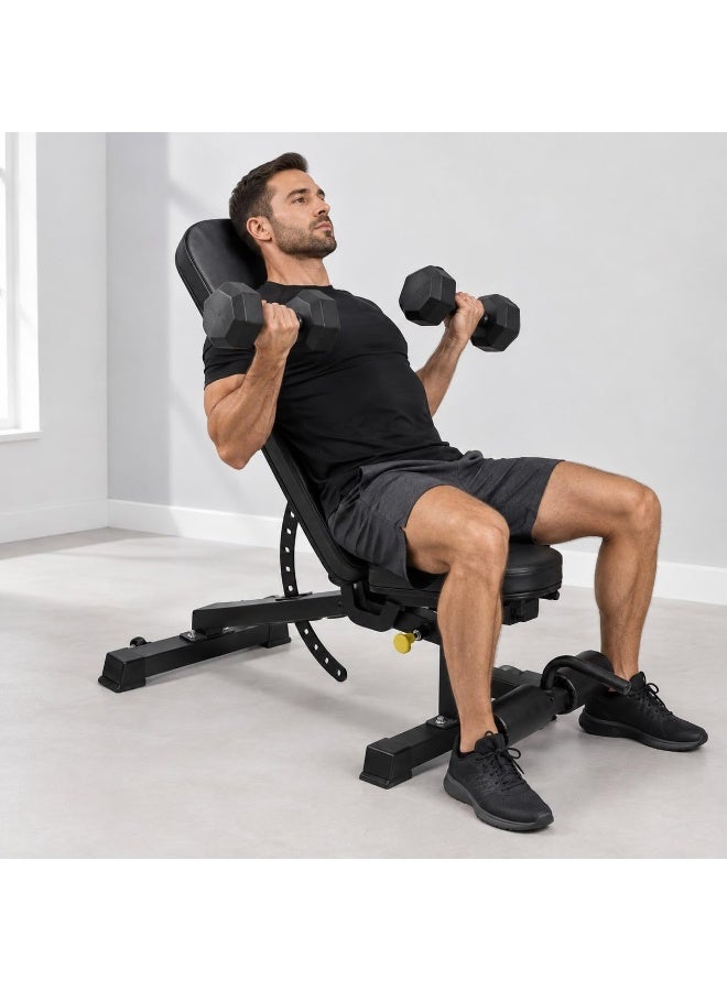 SportQ Multi-Position Adjustable Gym Bench Chest Shoulder Bench Dumbbell Weights Home Gym Chair with Reclining Backrest Leg Stabilization, Load 150kg - Image 5