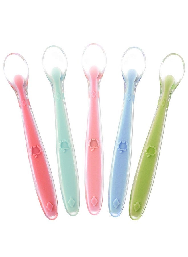 SPERRIC Best First Stage Baby Infant Spoons 5Pack Soft Silicone Baby Spoons Training Spoon Gift Set For Infant - Image 1