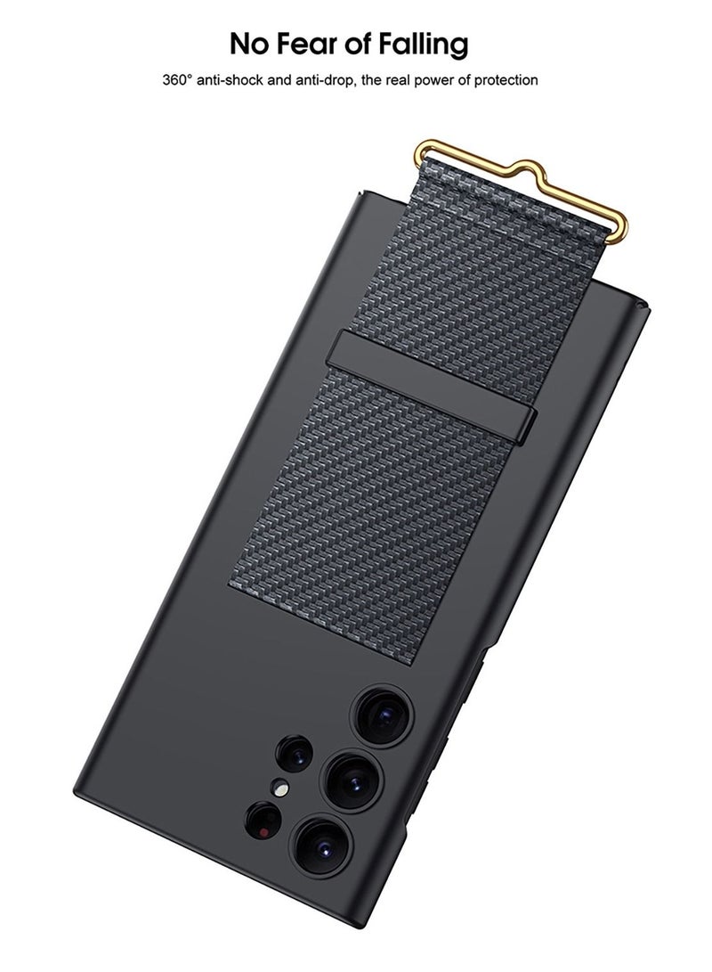 DUNISO Samsung Galaxy S23 Ultra Case S23 Ultra Slim Stand Case Galaxy S23 Ultra Case Supports Wireless Charging Anti-Drop Anti-Fingerprint All-Around Protection Black - Image 3