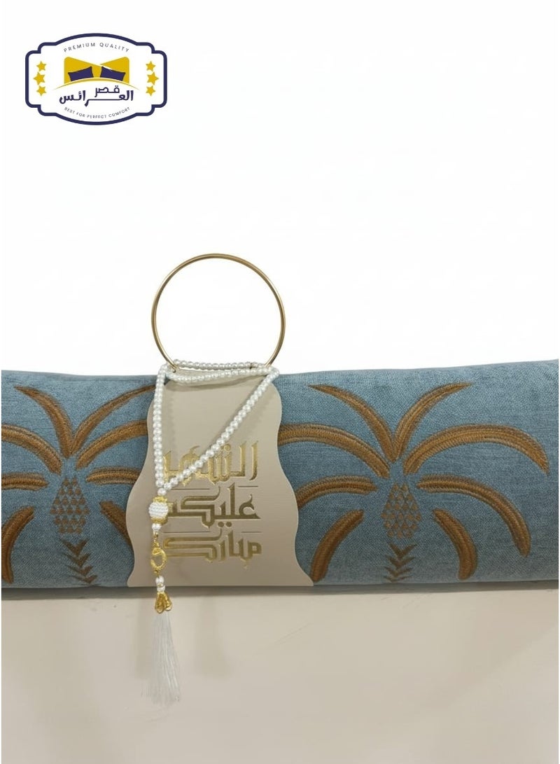 2 cm thick Asfan prayer rug with luxurious embroidery and a matching strap - Image 1