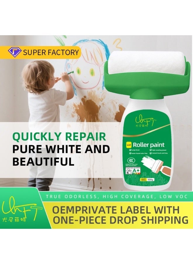 Wall Repair Roller Paint Household Supply Cleaning Tool Water Based Latex DIY Renovation with Roller Multifunctional Paint Roller for Cracks, Wall Repair Solution Paint Roller(500g) - Image 2