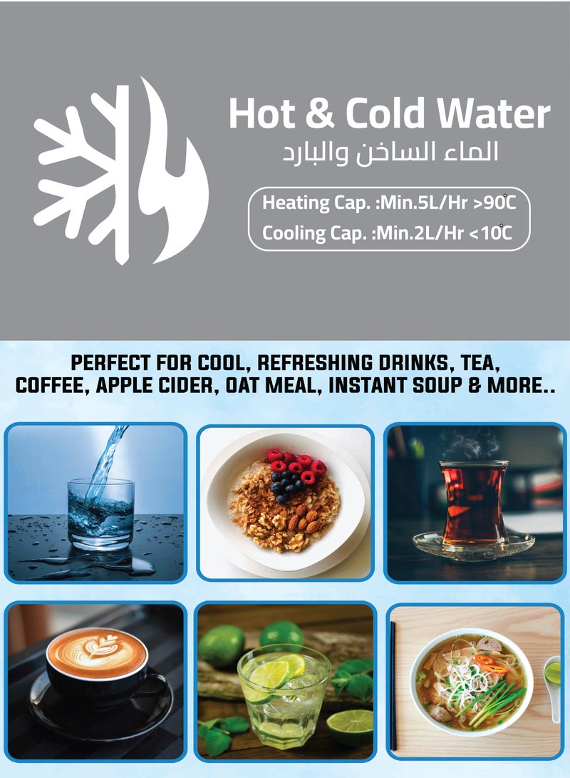 فليكسي FLEXY®️ موزع مياه تحميل علوي: مياه ساخنة وباردة، خزان دفع مريح، خزان من الفولاذ المقاوم للصدأ، تبريد الضاغط، تحكم تلقائي في درجة الحرارة، حماية من الحرارة الزائدة لترطيب آمن ومنعش. - Image 4