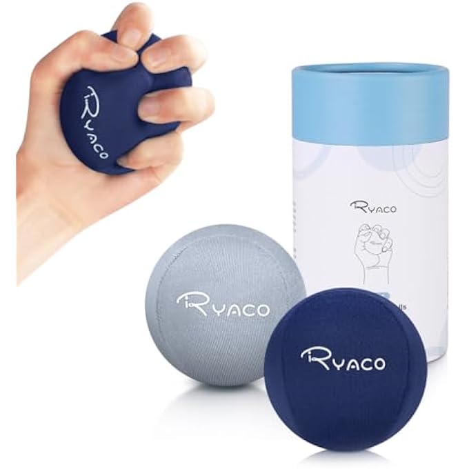 Ryaco Pack of 2 Gel Stress Balls for Adults - Anti-Stress Ball with Various Strengths and Sizes - Anti-Stress Balls for Concentration - Motivational Kneading Ball Toy - Anger Ball - Image 1