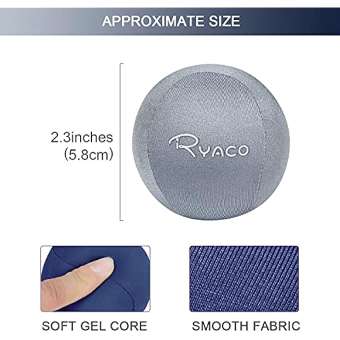 Ryaco Pack of 2 Gel Stress Balls for Adults - Anti-Stress Ball with Various Strengths and Sizes - Anti-Stress Balls for Concentration - Motivational Kneading Ball Toy - Anger Ball - Image 3