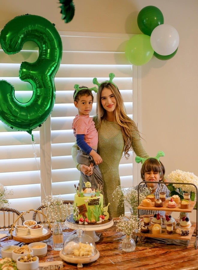 Hadoife بالون رقم 2 أخضر داكن مقاس 40 بوصة، بالونات عملاقة على شكل الرقم 2 لتزيين حفلات عيد الميلاد الثاني، لوازم حفلات للأطفال الرضع (بنين وبنات)، ديكور حفلات باللون الأخضر الداكن - Image 2