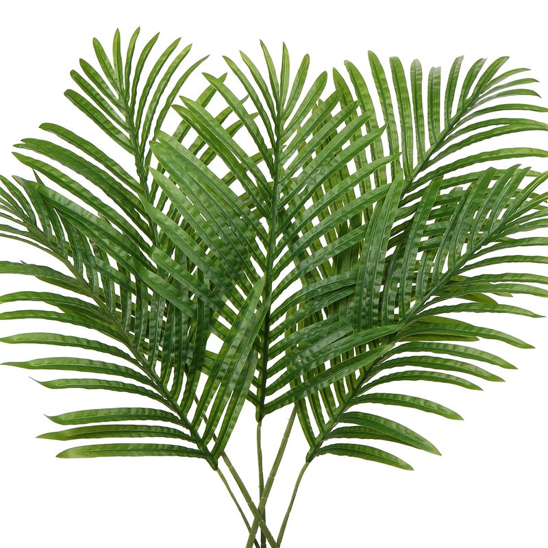 DILATATA Large Artificial Palm Leaves Palm Fronds Tropical Leaves Areca Palm Branches Palm Leaves with Stem Palm Tree Leaves Faux Palm Leaves for Floral Arrangement Fake Leaves Palm Sunday DecorLarge Leaf 
