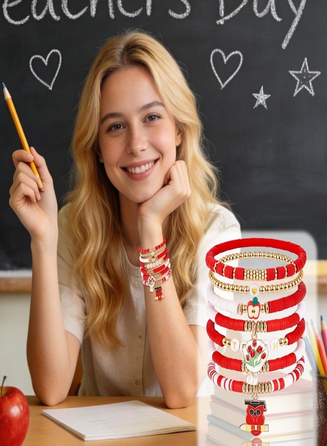JAPDNK Teacher Bracelets for Women, Teacher Appreciation Gifts, Beaded Bracelets for Teachers, Thank You Gifts for Teachers, Back to School End of Year Birthday Graduation Gifts - Image 2