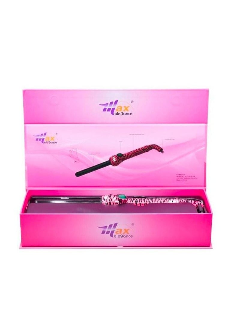 Max Elegance Curly Hair Curler With a Pink Pattern - Image 2