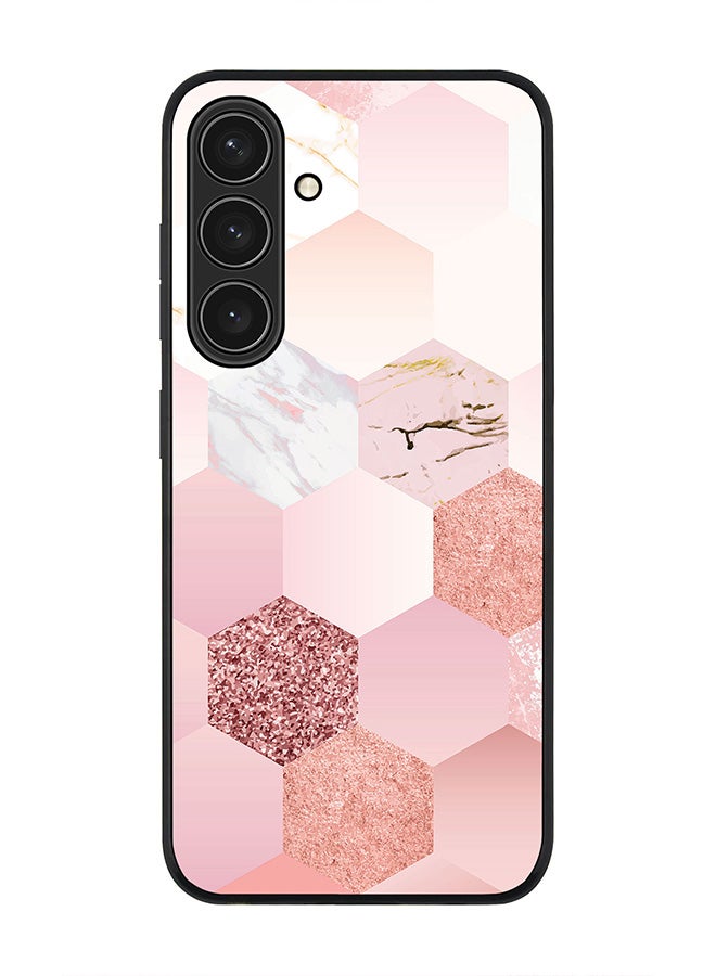Stylizedd For Samsung Galaxy S25+ / S25 Plus 5G Case,Slim fit Camera Protection, Shockproof Thin Phone cover  - Marble Pink Honeycomb - Image 1