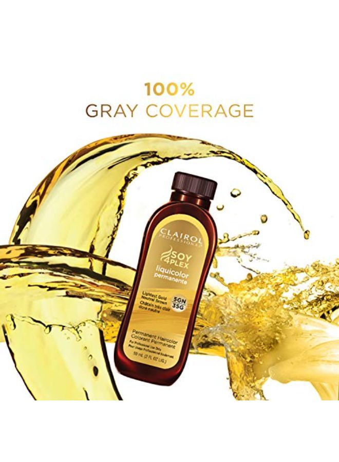 CLAIROL PROFESSIONAL صبغة الشعر الدائمة الاحترافية ليكويكولور للشعر الداكن، 3N بني محايد متوسط، 2 أونصة. - Image 2