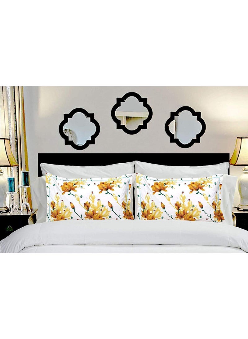 Delight Zone Delight Zone Prime Collection 144TC 3D Printed Polycotton Double Bedsheet with 2 Pillow Covers Multicolour 90 x 90 Inch  - Image 3