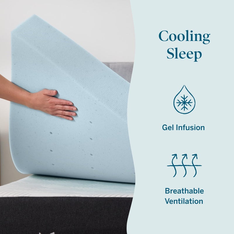 Lucid 4 Inch Memory Foam Mattress Topper, Queen Size â€“ Cooling Gel Bed Topper â€“ Preassure-Relieving Ultra Plush Feel â€“ Ventilated Breathable Design â€“ CertiPur Certified - Dorm Room Essentials - Image 2