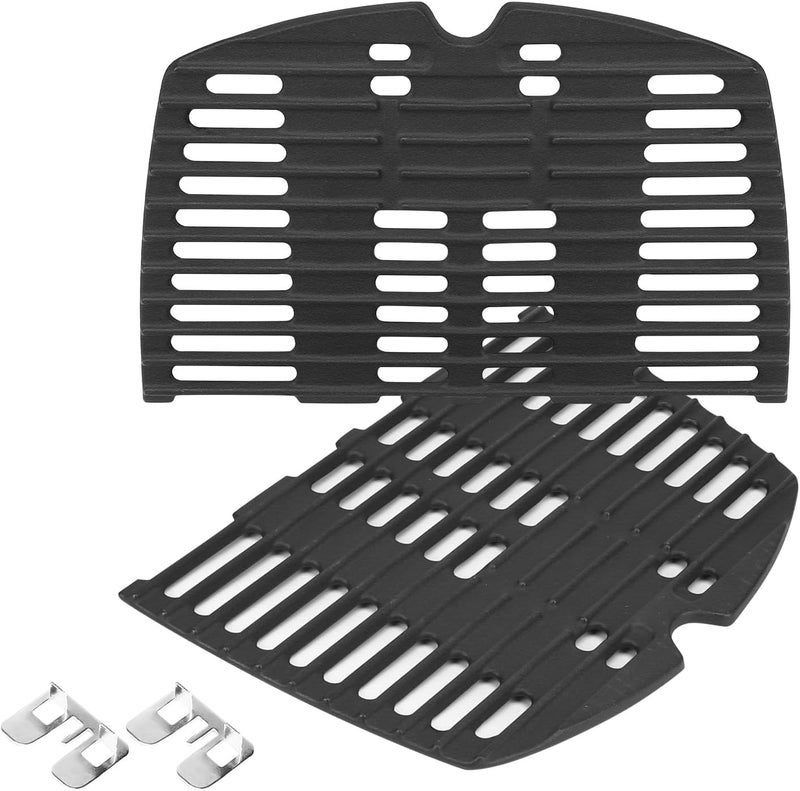 GRISUN 2 x Cast Iron Cooking Grate 12.75" x 8.5" (7644) for Weber Q100, Q120, Q1000, Q1200, Q1400 Gas Grills, Replacement Parts & Accessories - Image 1