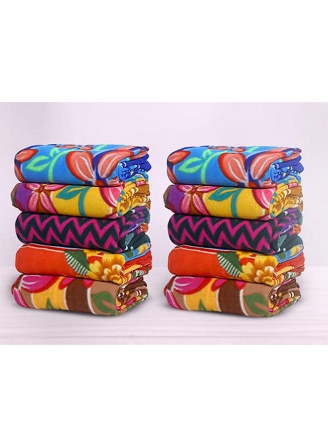 Goyal's ® Single Bec Fleece Blanket Cum Bed Sheet (Multicolour) - Set of 10 - Image 1