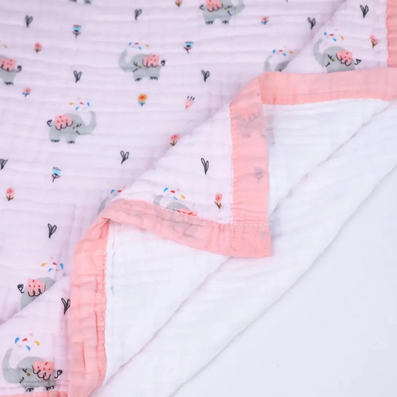 SMILE BABY 100% Organic Cotton 6-Layer Muslin Baby Blanket (100x110 cm) is Super Soft, Breathable, and Gentle on Baby's Skin. Perfect for Comfort, Warmth, and Everyday use. Includes 1 Blanket - Image 3