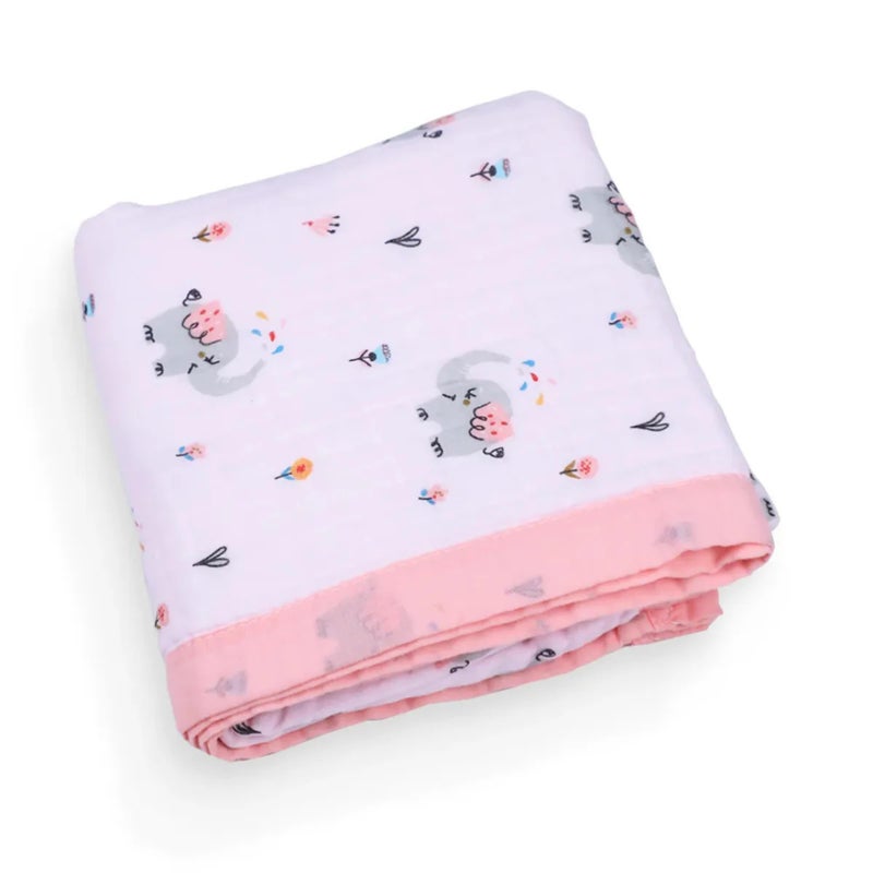 SMILE BABY 100% Organic Cotton 6-Layer Muslin Baby Blanket (100x110 cm) is Super Soft, Breathable, and Gentle on Baby's Skin. Perfect for Comfort, Warmth, and Everyday use. Includes 1 Blanket - Image 2