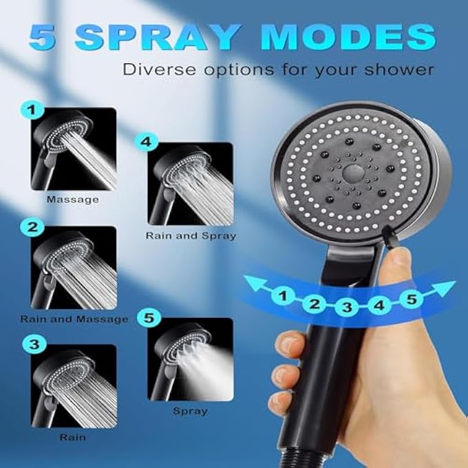 Hand Shower Head MultiFunction Handheld Shower with ONOff Switch Powerful High Pressure Shower Head Water Saving Shower Head for Daily Bathing Experience - Image 2
