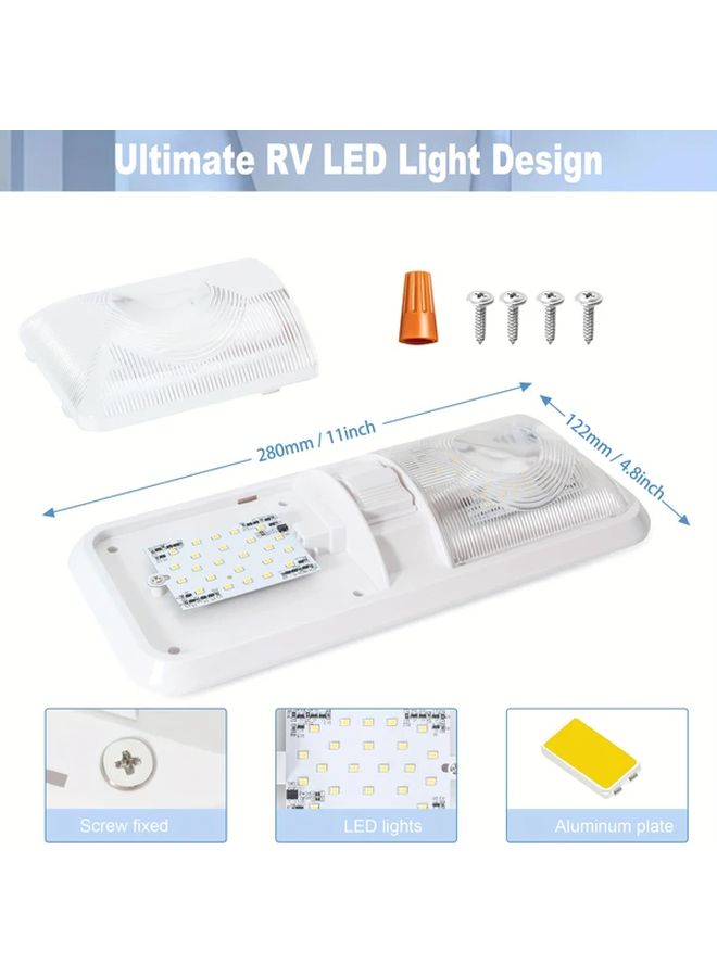 أضواء السقف LED RV 12 فولت مع مفتاح 48 لمبة، عبوة من قطعتين للكامب الخلفي والقوارب - Image 2