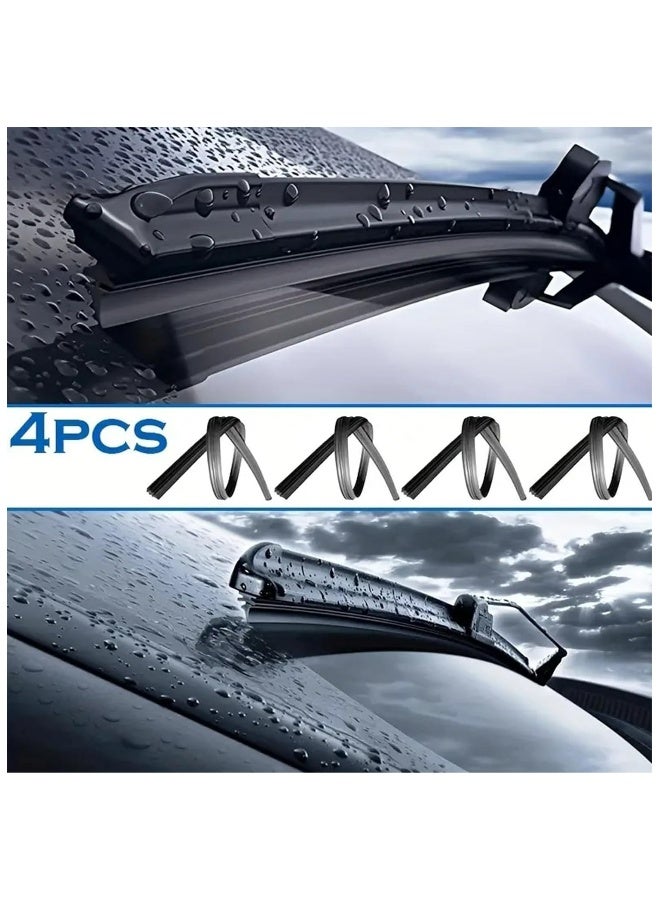 Topleo 4Pcs Car Wiper Blade Replacement Strip, 80cm Universal Fit Rubber Windshield Wipers,  Frameless DIY Adjustable Wiper Refills, Durable Silicone Windscreen Blades for Most Cars, Trucks, Bus - Image 3