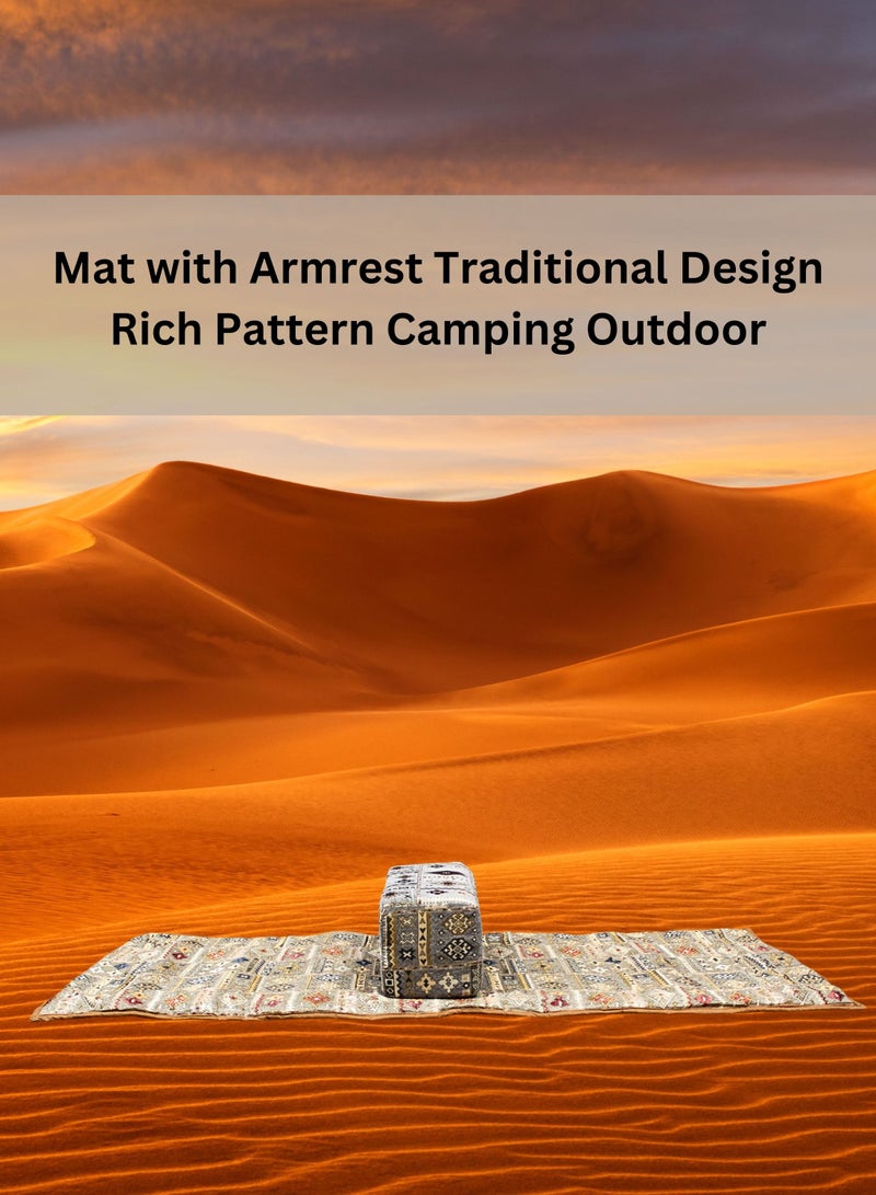 Bin Amaar Camping floor mat with cushion, Arabic patterns, 25x65x200 cm - multi-colored, camping supplies, high quality (Gray 01) - Image 3