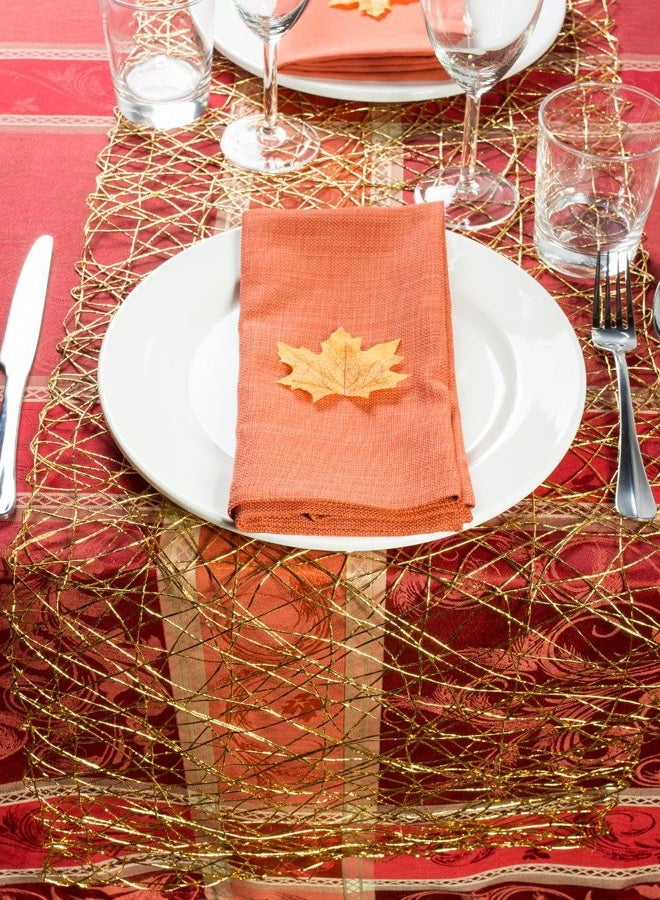 Dii Woven Paper Decorative Metallic Table Runner For Holidays, Parties, And Everyday Décor (14X72") Gold - Image 5