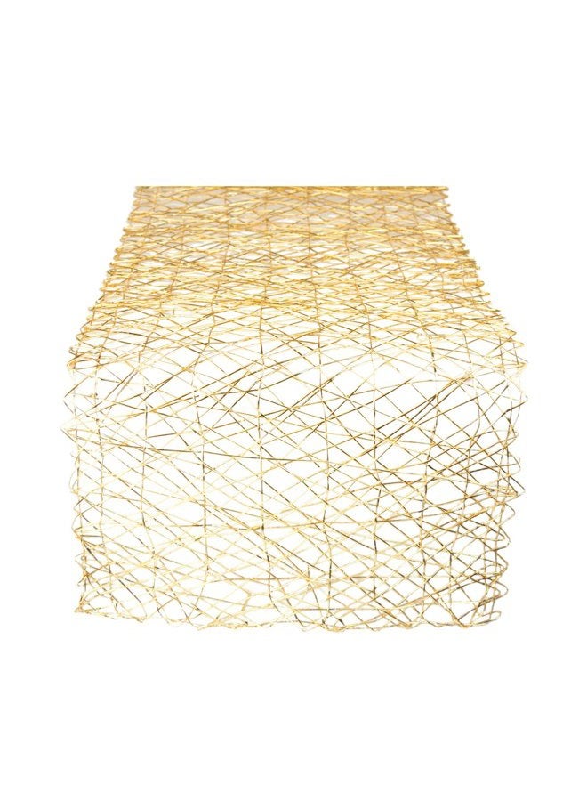 Dii Woven Paper Decorative Metallic Table Runner For Holidays, Parties, And Everyday Décor (14X72") Gold - Image 1