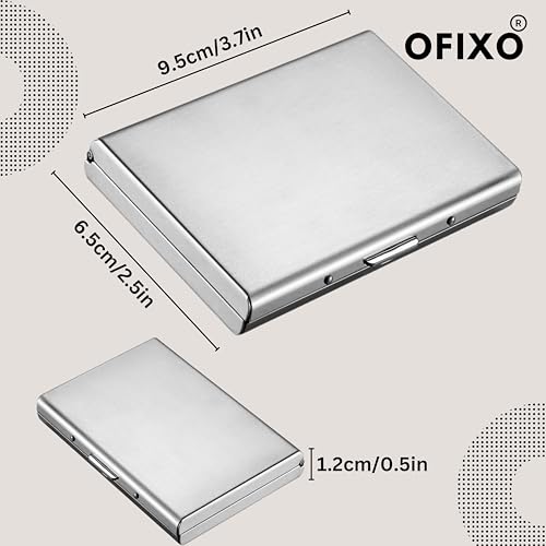 OFIXO 6 Slots Credit Card Holder RFID Protected Stainless Steel Credit Card Wallet Slim Metal Credit Card Case for Men and Women (Matt-Silver) - Image 2