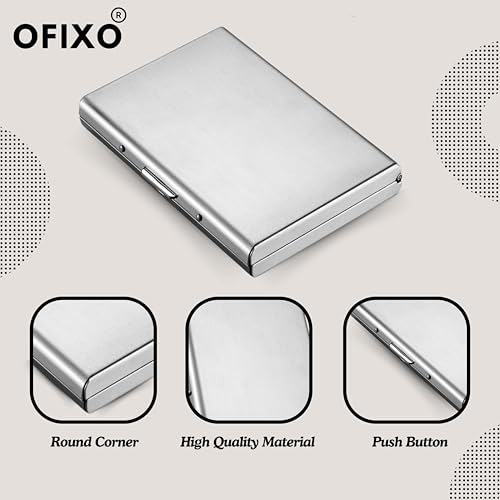 OFIXO 6 Slots Credit Card Holder RFID Protected Stainless Steel Credit Card Wallet Slim Metal Credit Card Case for Men and Women (Matt-Silver) - Image 5