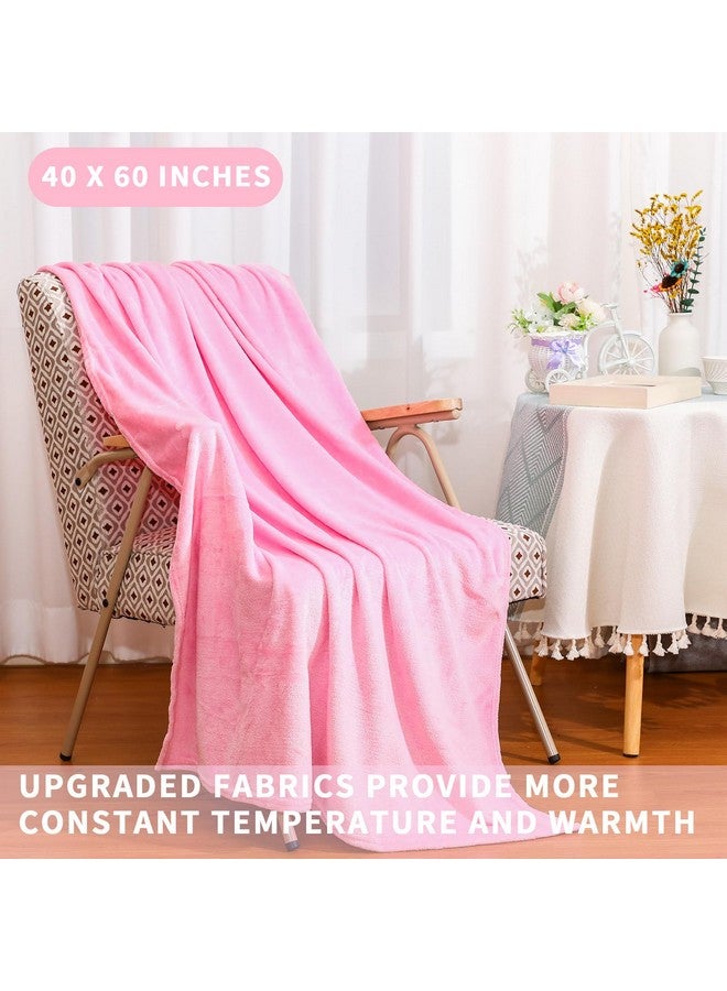SmoothNovelty SmoothNovelty 6 Pcs Fleece Sleepover Blankets for Girls Soft Fuzzy Throw Blanket Bulk Warm Flannel for Spa Slumber Movie Night Wedding(Pink,40 x 60 Inch)  - Image 4