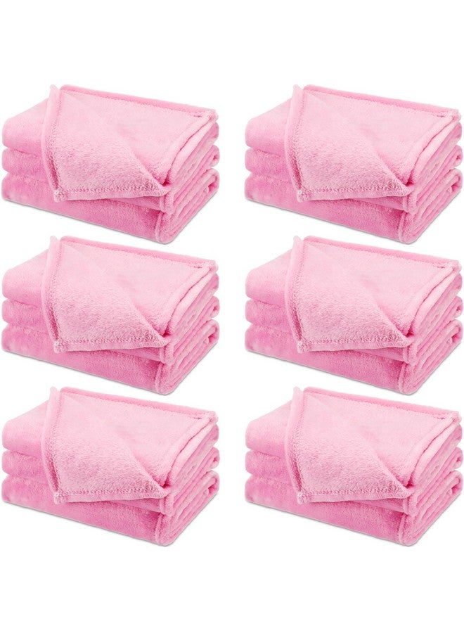 SmoothNovelty SmoothNovelty 6 Pcs Fleece Sleepover Blankets for Girls Soft Fuzzy Throw Blanket Bulk Warm Flannel for Spa Slumber Movie Night Wedding(Pink,40 x 60 Inch)  - Image 1