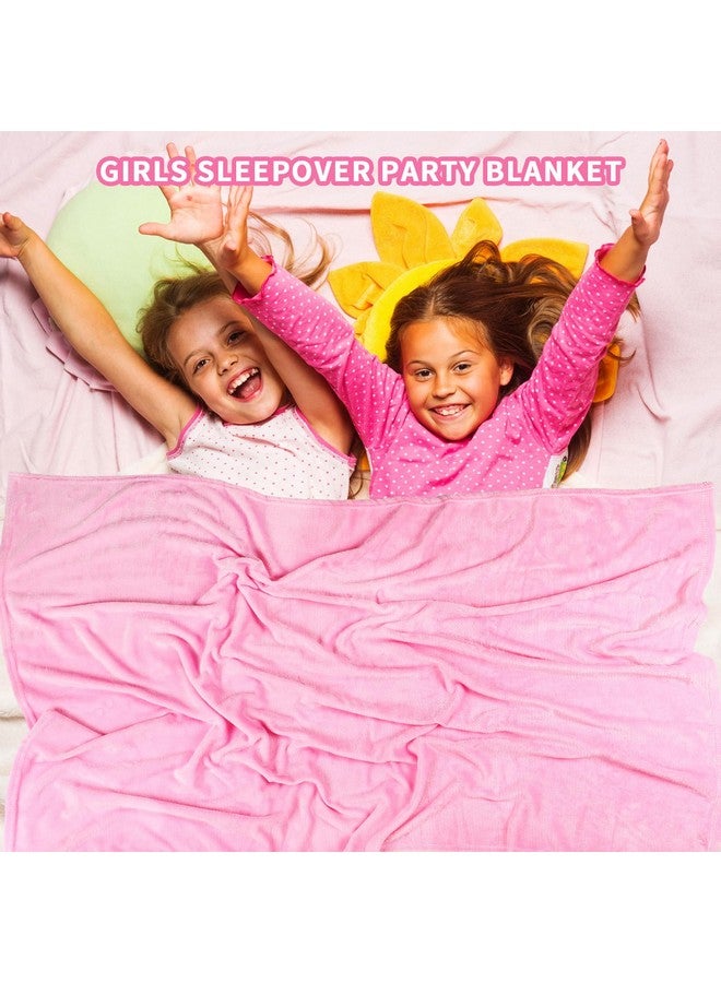 SmoothNovelty SmoothNovelty 6 Pcs Fleece Sleepover Blankets for Girls Soft Fuzzy Throw Blanket Bulk Warm Flannel for Spa Slumber Movie Night Wedding(Pink,40 x 60 Inch)  - Image 5