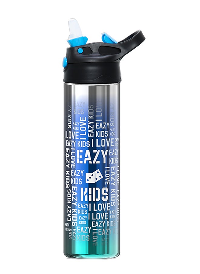 Eazy Kids علبة غداء بينتو من الفولاذ بثلاثة أقسام من إيزي كيدز مع زجاجة مياه من الفولاذ المقاوم للصدأ سعة 530 مل - أزرق  - Image 4