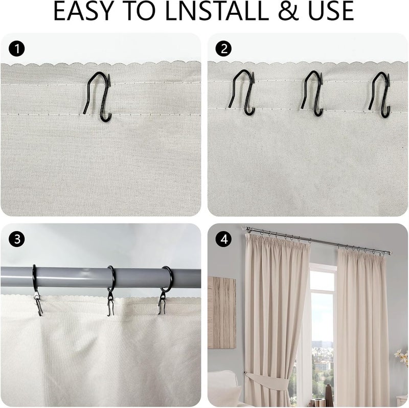 KAHIT Curtain Hooks, Curtain Hooks for Drapes Pins 120 Pack Curtain Hooks for Curtain Rod Curtain Hooks Drapery Hooks for Pleated Drapes Curtain Pin Hooks Ring Hooks for Curtains Metal - Image 4