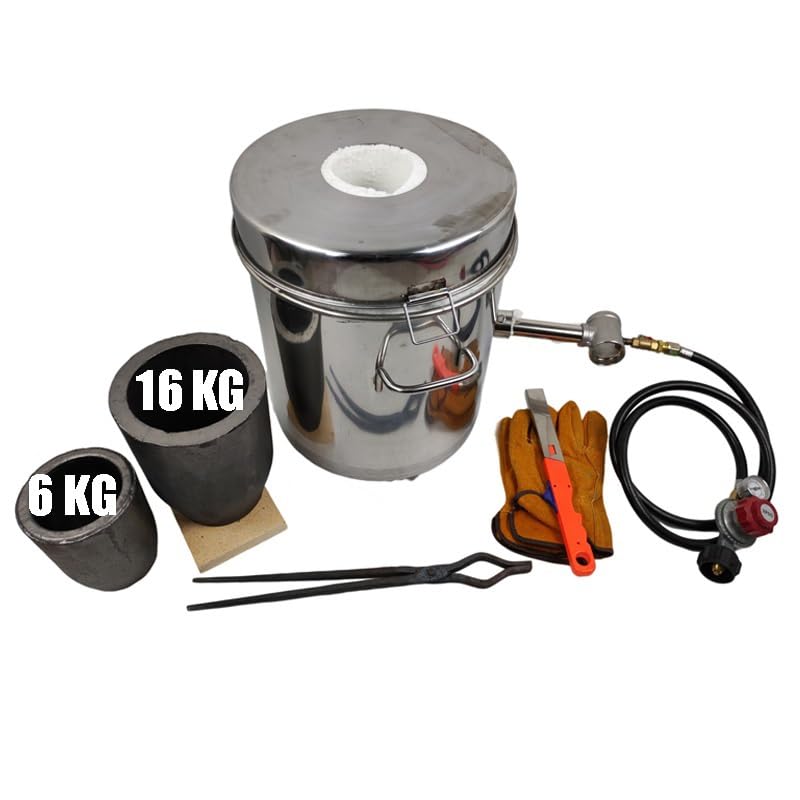 LSMIITTH 16 KG Gas Metal Melting Furnace Foundry Tongs Casting Tools 2 Crucibles Copper M - Image 3