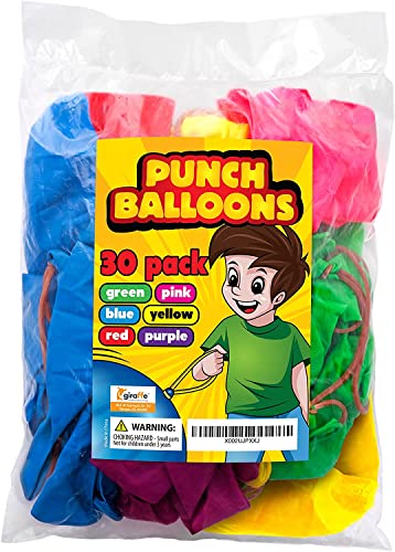 Giraffe Manufacturing Giraffe 18 Inch Large Thick Latex Neon Rubber Punch Balloons for Kids 30 Pack Bulk - Balloons Party Favors 8-12 Outdoor Strong Party Baloons - Stocking Stuffers for Kids - Image 5