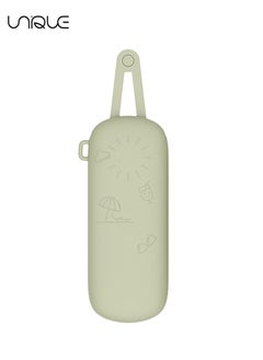 Unique Silicone Storage Bag, portable eyeglass pouch - Makeup brush bag - Waterproof and durable - With lanyard - Travel essentials organizer - Green  - Image 1