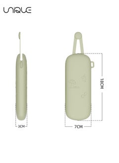 Unique Silicone Storage Bag, portable eyeglass pouch - Makeup brush bag - Waterproof and durable - With lanyard - Travel essentials organizer - Green  - Image 2