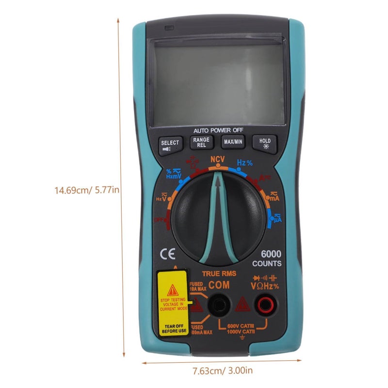 Auto Ranging Digital Multimeter Measures Capacitance Resistance Voltage DC Voltage Handheld Tester with Backlight Display - Image 3