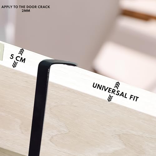 PLATIPUS Metal Over The Door Hook Hanger | Hanging Organiser Rack with No Drilling for Bathroom | Bedroom | Kitchen Pack of 4 (Black) - Image 4