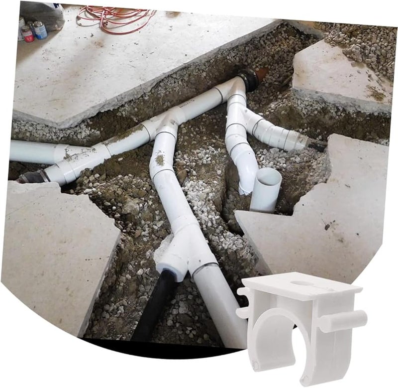 مشابك أنبوب بيضاء على شكل حرف U 3 3X2 3 سم دعم أنابيب لتركيبات السباكة والكابلات والغاز - Image 4