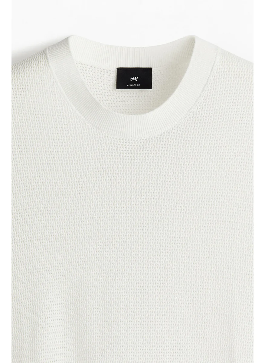 اتش اند ام Regular Fit Hole-Knit T-Shirt