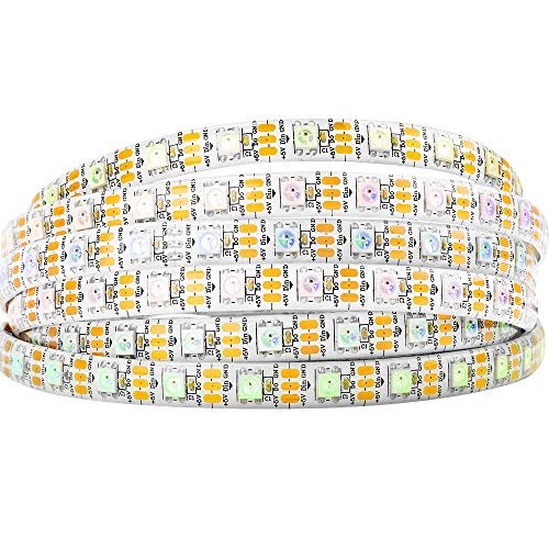 BTF-LIGHTING WS2812B IC RGB 5050SMD Pure Gold Individual Addressable LED Strip 16.4FT 300LED 60Pixel/m Flexible Full Color IP65 DC5V for DIY Chasing Color Project(No Adapter or Controller) - Image 1