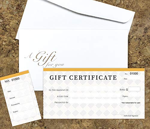 IMPACTONLINEPRINTING Blank Gift Certificates Cards with Envelopes 25set - Modern Line - Gift Coupons,Vouchers for Small Business - Image 2