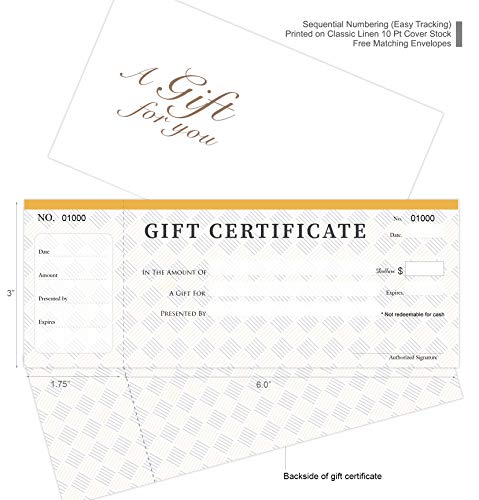 IMPACTONLINEPRINTING Blank Gift Certificates Cards with Envelopes 25set - Modern Line - Gift Coupons,Vouchers for Small Business - Image 3