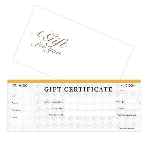 IMPACTONLINEPRINTING Blank Gift Certificates Cards with Envelopes 25set - Modern Line - Gift Coupons,Vouchers for Small Business - Image 1
