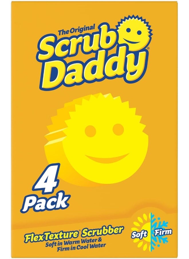 Scrub Daddy - Scrub Daddy Original 4 Pack, Cleaning Sponges for Washing Up, Dish and Kitchen Sponge - Image 1