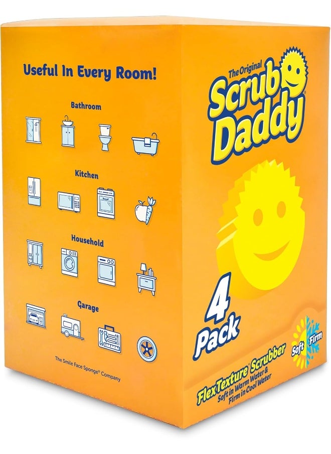 Scrub Daddy - Scrub Daddy Original 4 Pack, Cleaning Sponges for Washing Up, Dish and Kitchen Sponge - Image 1